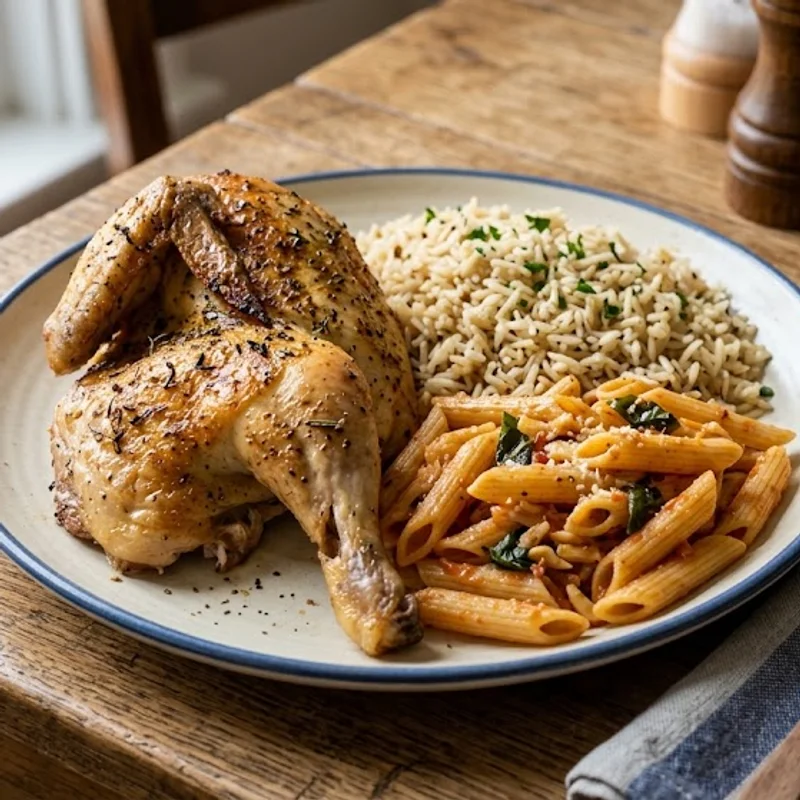 Charcoal Chicken on Rice & Pasta
